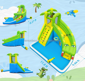 Toboggan aquatique gonflable personnalisé le plus vendu, toboggan aquatique familial extérieur avec château gonflable et piscine, adapté aux enfants - Product Image 4