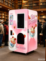 Kiosque à glaces compact sans surveillance, refroidi par air, sans raccordement à l'eau, idéal pour les lieux à fort trafic