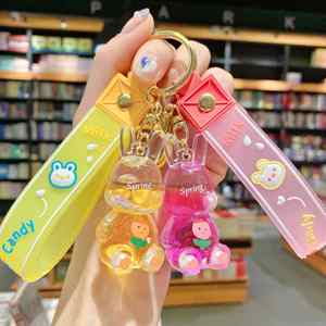 พวงกุญแจอะคริลิครูปกระต่ายในเจลลอยน้ำ ดีไซน์สร้างสรรค์ พร้อมทรายไหล - Product Image 3
