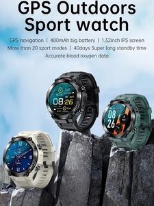 นาฬิ<span class=keywords><strong>ก</strong></span>าอัจฉริยะสำหรับผู้ชายระบบ LEM-K37จีพีเอส IP68<span class=keywords><strong>ก</strong></span>ันน้ำ480mAh 40วันสแตนด์บายหน้าจอ HD 360*360 T-REX 2 - Product Image 6