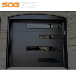 Portes de <span class=keywords><strong>garage</strong></span> modernes en acier pour maisons résidentielles avec un ensemble complet d'accessoires et un design de surface fini - Product Image 1