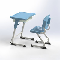 HYHOO Ensemble de salle de classe au design moderne Tables et chaises d'étude en métal pour étudiants Bureau et chaise en plastique pour l'école en vente