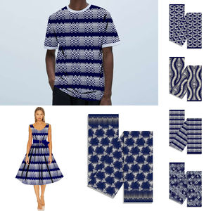 Tissu En Soie Africaine Et Motif Tissus Africains Broderie Tissu Vêtements Africains Couple Attire Tissu En Soie Africain <span class=keywords><strong>Bleu</strong></span> Noir - Product Image 1