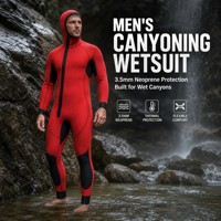 Combinaison de plongée en néoprène écologique à capuche pour homme avec fermeture éclair sur le devant 5,0 mm Premium pour le canyoning et les sports nautiques