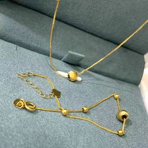 Xinfly Wholesale 18K <b>Solid</b> Gold 3D Hard Chopin Bead Chain Cute Women's Jewelry <b>Necklace</b> for Weddings and Parties - Product Image 5