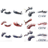 Lot de 5 paires de cils 3D ondulés de haute qualité, personnalisables avec logo, faux cils naturels faits à la main, bande complète, en plastique et coton