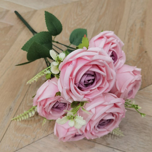 7-testa rosa fiori artificiali fiori decorativi per la laurea di natale Halloween nuovo anno pasqua - Product Image 4