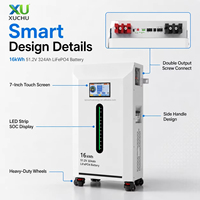Paket Baterai Lithium LiFePO4 51.2V 314Ah 10kWh Sistem Energi Surya Penyimpanan Energi Rumah PACE BMS Layar Sentuh 7-Inci Garansi 10 Tahun