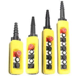 2/4/6/8 Pushbuttons Double Speed Hoist Crane Pendant Control Stations With Emergency Stop For circuits Double insulated