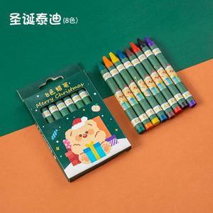 Ensemble de crayons à la cire personnalisés avec logo, 8/12 couleurs, pour cadeau de Noël - Product Image 4
