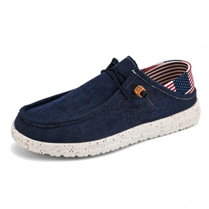 Zapatos de Vestir de Lujo para Hombre Greatshoes, Zapatos Náuticos Blancos de Lona Sin Cordones, Mocasines Cómodos para Caminar, Zapatos para Hombres - Product Image 1