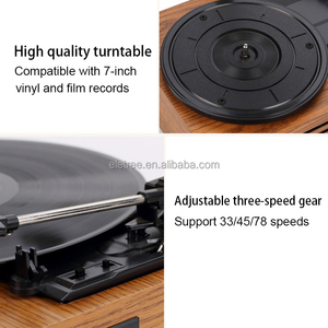 Bàn loại trực tiếp ổ đĩa Vinyl Máy nghe nhạc ghi âm Máy quay đĩa cổ điển bằng gỗ cổ điển gramophone với bàn xoay - Product Image 4