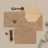 Enveloppes d'invitation en velours, enveloppes de mariage personnalisées avec monogramme, pressées à chaud A7 C6 C5