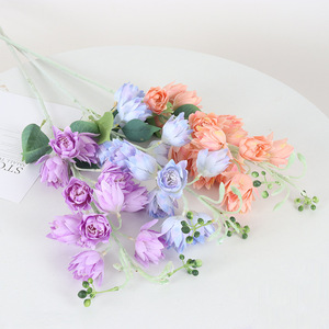Fleurs artificielles Jessie, fleurs en soie, décorations de mariage, violet, bleu, corail, rose, décoration de salon - Product Image 1