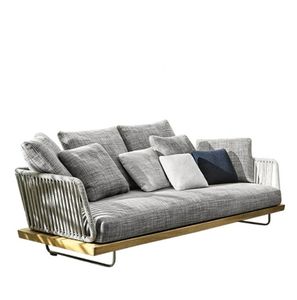 Nuevo diseño moderno aluminio Hotel salón muebles sofá exterior <span class=keywords><strong>terraza</strong></span> jardín sofá en forma <span class=keywords><strong>de</strong></span> L muebles <span class=keywords><strong>de</strong></span> aluminio con mesa <span class=keywords><strong>de</strong></span> té - Product Image 3