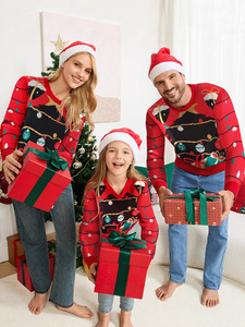 Family <strong>Xmas</strong> Sweater Ugly Christmas Sweater for Parent Child Toddler Adult Baby Kids Knitted with Character Pattern for Winter - Product Image 2