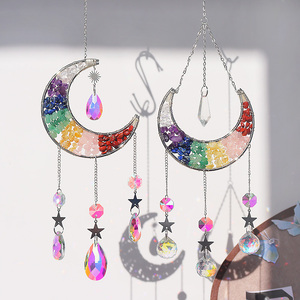 Atrapasueños de Cristal de Alta Calidad al por Mayor, Atrapasueños de Luna de 7 Chakras, Campanilla de Viento de Cristal - Product Image 3
