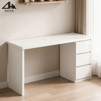 Bureau d'ordinateur en bois avec trois tiroirs, table d'étude et d'écriture blanche pour la maison, le bureau ou la chambre à coucher