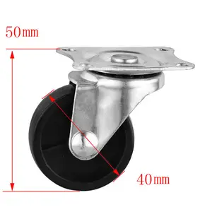 wholesale 2inch wheel casters rubber small castor black Mobile flower stand wheel