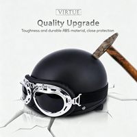 Nouveau Casque de Moto Urbain Style Vintage Plage et Vacances en Plastique ABS avec Cadre Chromé, Col en Cuir et Boucle à Libération Rapide