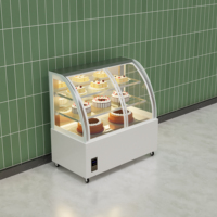 Vitrine commerciale de gâteau réfrigéré avec éclairage LED Cadre en marbre Fonction de dégivrage Plan de travail pour boulangerie et vente au détail