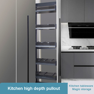 Modern <b>Kitchen</b> Cabinet <b>Storage</b> Soft Closing Tall Deep Pull Out Hidden Pantry Set Basket With Chrome and 4-6 Layers 02.2A.RWB2063 - Product Image 4