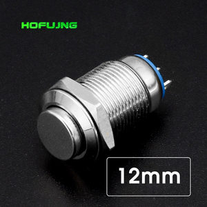 Hot Selling 12mm Momentary Waterproof Push Button <b>Switch</b> Electric on Off <b>Switch</b> 2 a Power Metal Push Button <b>Switches</b> - Product Image 2