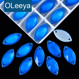 OLeeya Nevette Strass en verre K9 de qualité supérieure, plusieurs couleurs, à coudre, cristaux à dos plat pour accessoires vestimentaires - Product Image 1