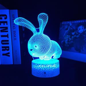 RGB Kleur Decoratief Baby Nachtlampje 3D Optische Lamp Konijn Arylic Paneel LED Lightbox Slaapkamer Ornamenten Drop Shipping - Product Image 6