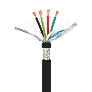 Kabel PVC Tahan Api Multicore Kualitas Tinggi Wire 24awg 4 Inti Speaker Fleksibel Kabel Kontrol PVC Terlindung