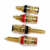 Bevenbi Bornes de liaison audio haut de gamme en cuivre pur plaqué or avec blindage EMI pour amplificateurs Hi-Fi et systèmes audio