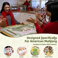 Tapis de Mahjong Américain Thème Noël en Caoutchouc Naturel Antidérapant et Imperméable, Silencieux et Écologique pour Jeu de Société – Vente en Gros