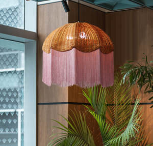 Lustre en rotin personnalisable avec pampille, lampe suspendue moderne pour restaurant, décoration de cuisine, plafonnier LED, <span class=keywords><strong>abat</strong></span>-<span class=keywords><strong>jour</strong></span> tressé - Product Image 6