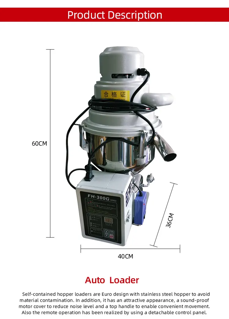 Kunststoff-Einzellader automatischer Kunststoff-Rohstofflader 700G 800G 900G