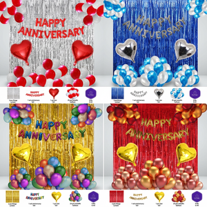 Decoración para Fiesta de Aniversario en Interiores, Cortina de Globos, Letras, Corazón, Pancarta de Papel de Aluminio para Fondo de Celebración de Bodas - Product Image 5