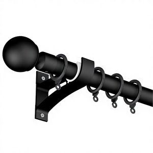 Wholesale HDCC Modern Single Aluminum <b>Windows</b> 2 Lines Silencer <b>Curtain</b> Rod Set Customizable Length - Product Image 3