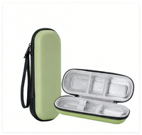 Sac isotherme personnalisé antichoc bleu foncé en EVA pour insuline avec fermeture éclair, boîte de rangement portable pour ampoules et peptides avec pack de glace