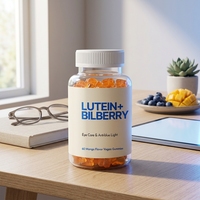 Gummies Lutéine Myrtille Soin des Yeux 60 Unités Complément Alimentaire Végétalien avec Zéaxanthine Soutien Lumière Bleue