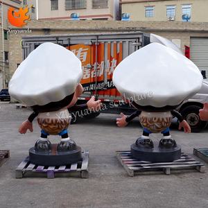 만화 요리사 유리 섬유 조각, 해산물 레스토랑 환영 장식, 음식 테마 F & B 체크인 장식 - Product Image 5