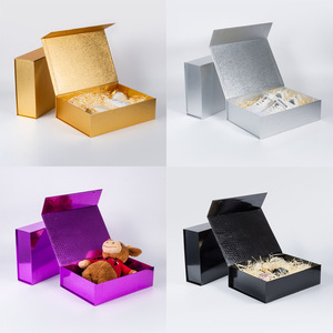 Caja de Regalo Magnética Plegable Plateada 2024, Caja de Embalaje Rígida Magnética de Lujo <span class=keywords><strong>para</strong></span> Pelucas - Product Image 5
