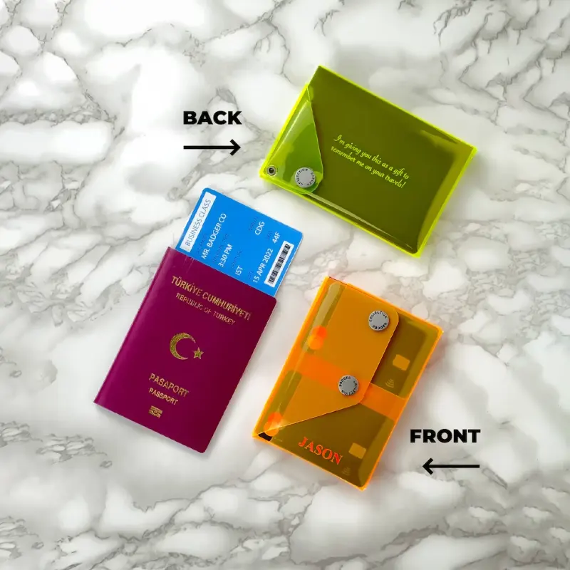 사용자 정의 PVC 여권 홀더 작은 여권 돈 카드 케이스 창조적 인 선물 지갑