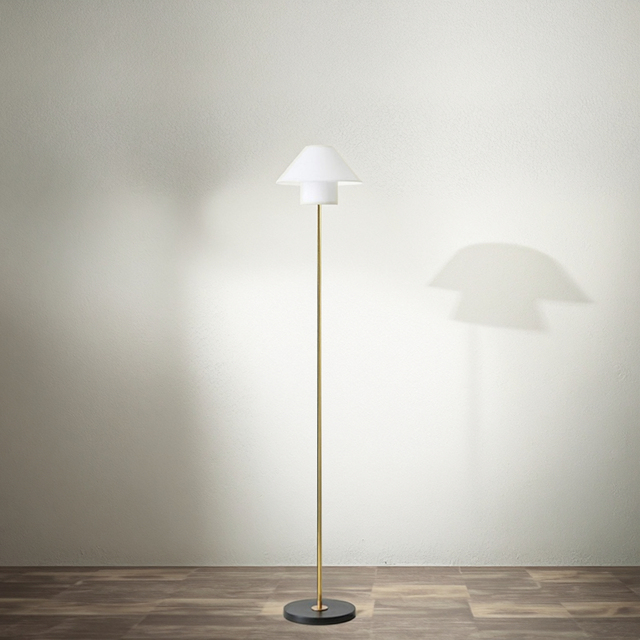 Luxury Modern LED Standing Floor Lamp White/Gold/Black Warm White Hotel Bedroom Contemporary Design Lighted Foot Switch