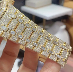 Reloj Mecánico Automático de Alta Calidad con Moissanita Super Diamante - Frozen Vvs con Correa de Silicona Reemplazable - Product Image 3