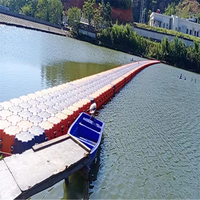 Dock flottant modulaire en cubes avec pistons en HDPE pour bateaux, piscines, restaurants, bars aquatiques et pêche