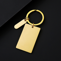 Porte-clés rectangulaire en acier inoxydable Ywyougang, mini-barre verticale gravée au laser, vintage, personnalisable