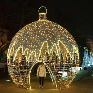Walk Through Christmas <b>Ball</b> Gateway Large Outdoor Arch for Theme Park Market and Pedestrian Street - Product Image 3