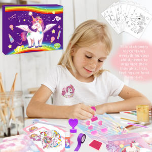 Para Amazon Unicorn Purple DIY Journal Kit espiral-bound Scrapbook para niñas cumpleaños nuevo diario <span class=keywords><strong>libro</strong></span> con impresión Offset regalo - Product Image 3