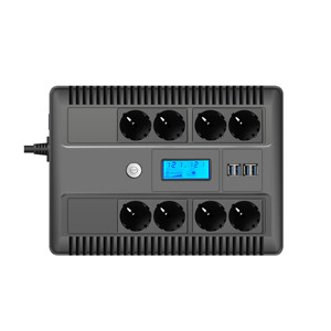 デスクトップPCおよびモニター用のLCDディスプレイと正弦波シミュレーションを備えた水平型650VA <span class=keywords><strong>UPS</strong></span> - Product Image 4