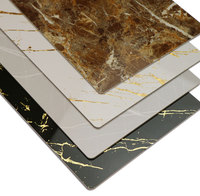 Plaque WPC 3D effet marbre UV, design étanche, pour appartement moderne et usage domestique