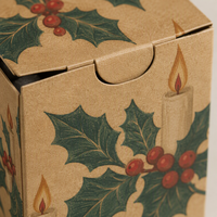 Weihnachtliche Duftbox Umweltfreundliche Kraftpapier-Prägung Matt Laminierte Faltbare Luxus-Geschenkverpackung